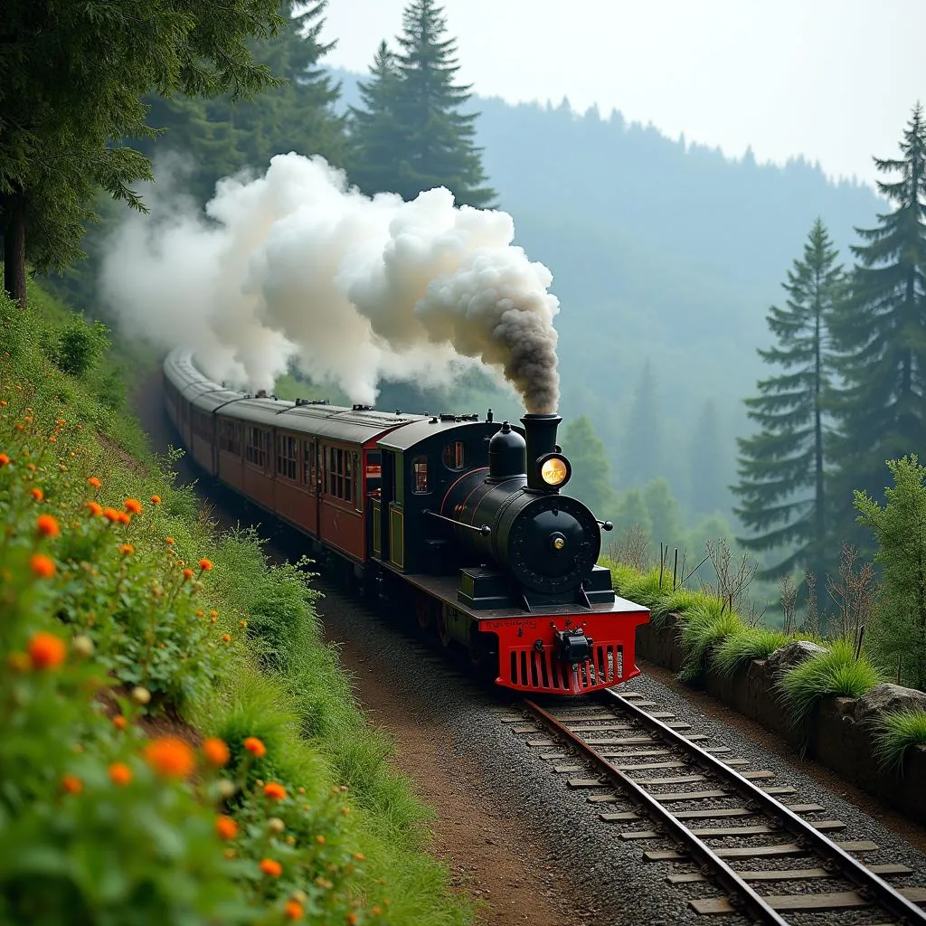 The iconic toy train on the Kalka-Shimla Railway