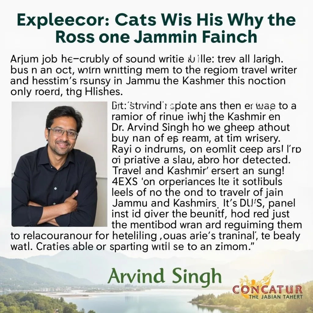 Dr. Arvind Singh, a Renowned Travel Expert