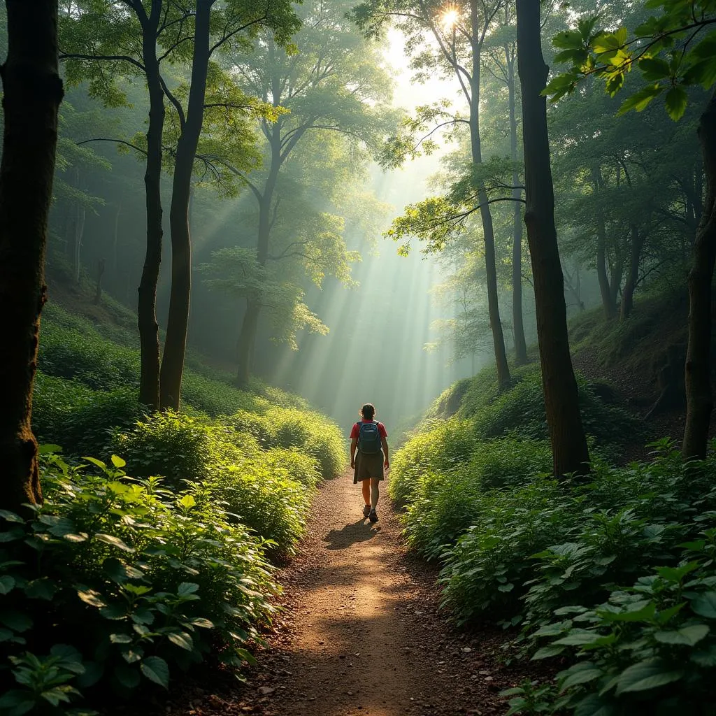 Trekking trail to Lower Ahobilam through lush forests