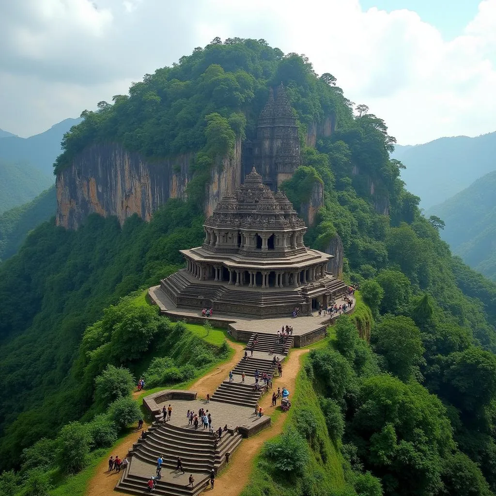 Upper Ahobilam Temple perched on a rocky hill