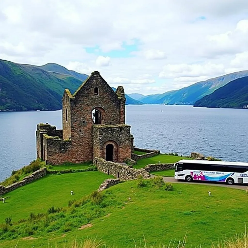 Urquhart Castle on the shores of Loch Ness