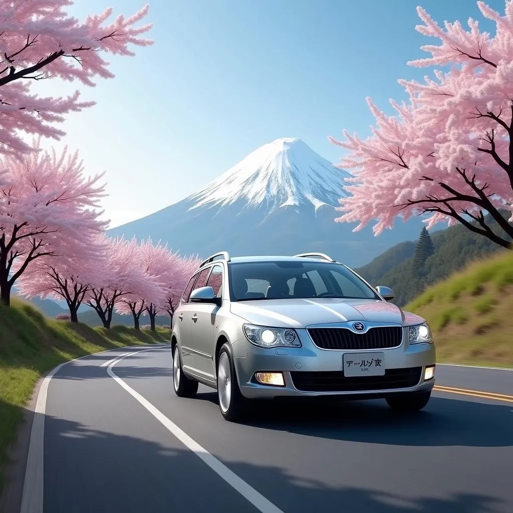 Used Skoda Octavia Tour 2007 on a scenic Japanese road