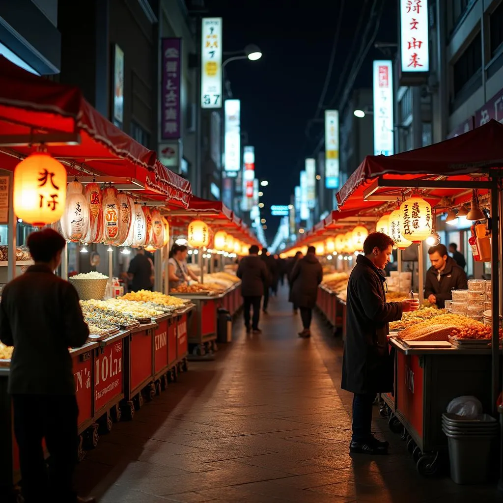 Tokyo street food vendors offer diverse culinary delights