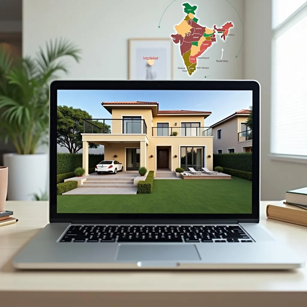 Exploring Duplex Villas Through Virtual Tour on Laptop