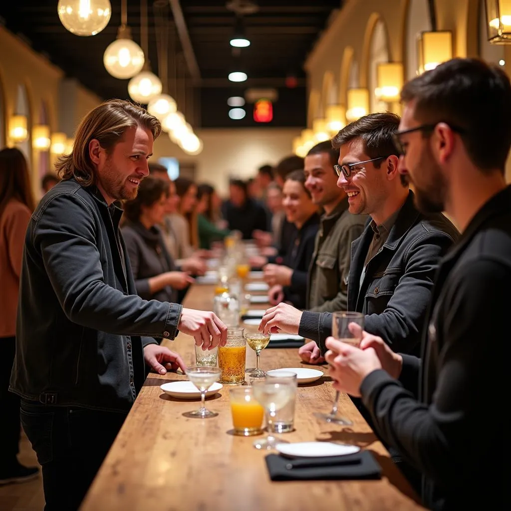 People enjoying a guided vodka tasting session