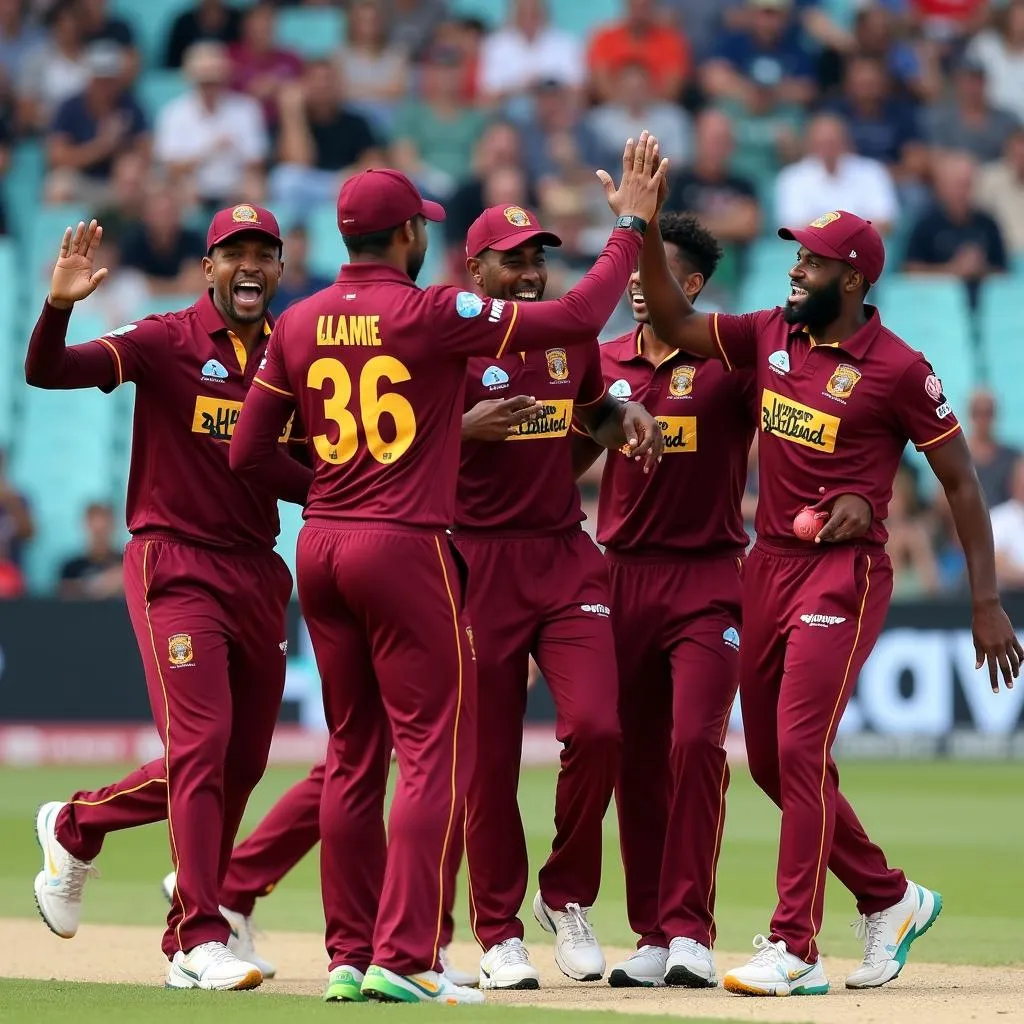 West Indies Cricket Team Victory Celebration