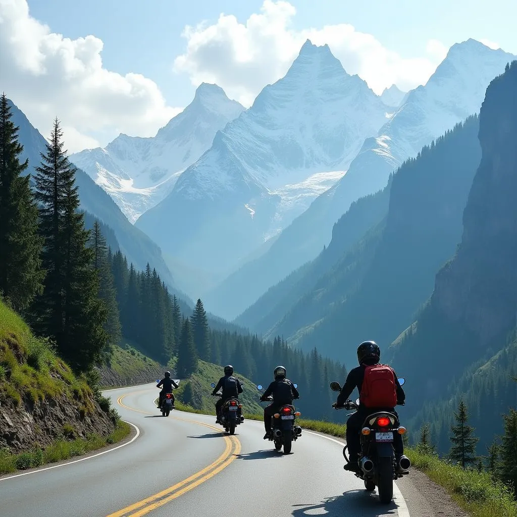 Bike tour through the Himalayan mountains in India