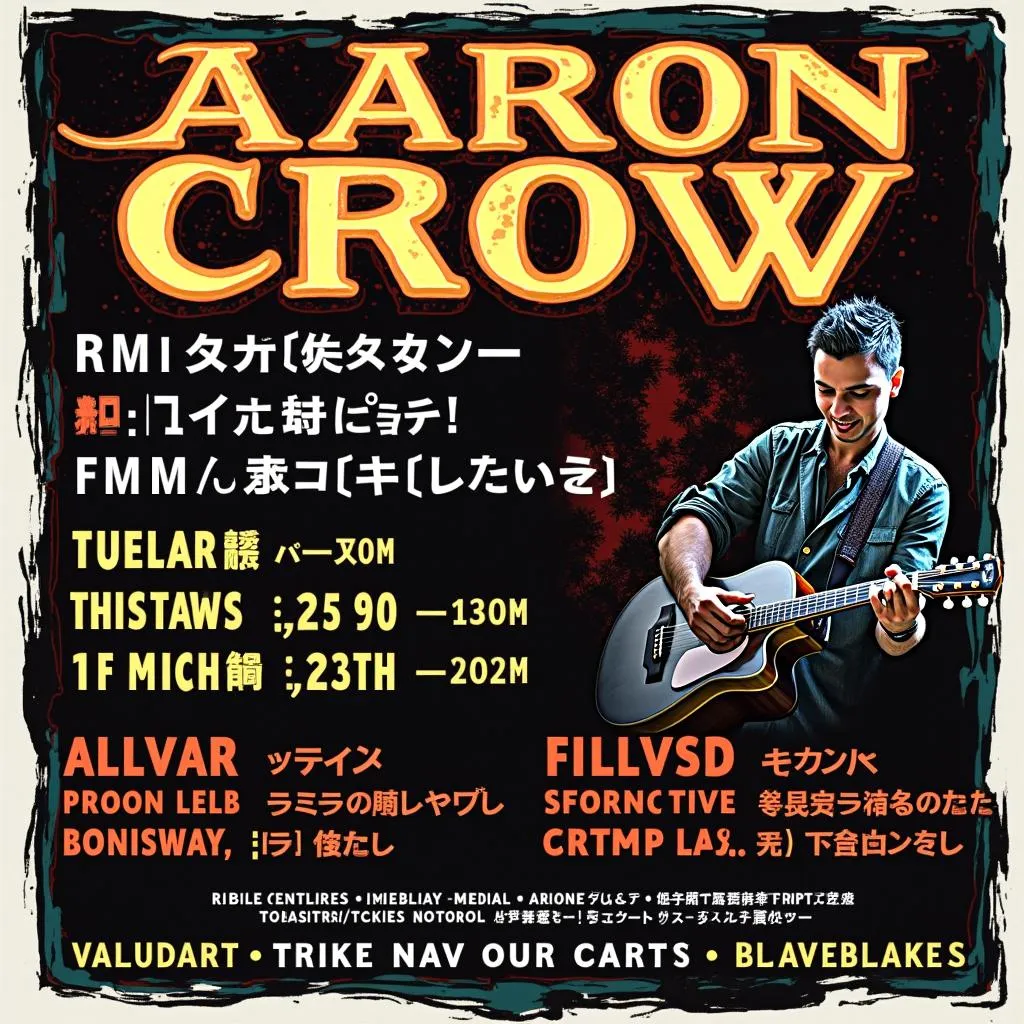 Promotional poster for Aaron Crow's Japan tour