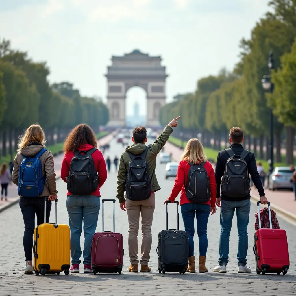 Travelers on a guided tour during their layover in Abu Dhabi