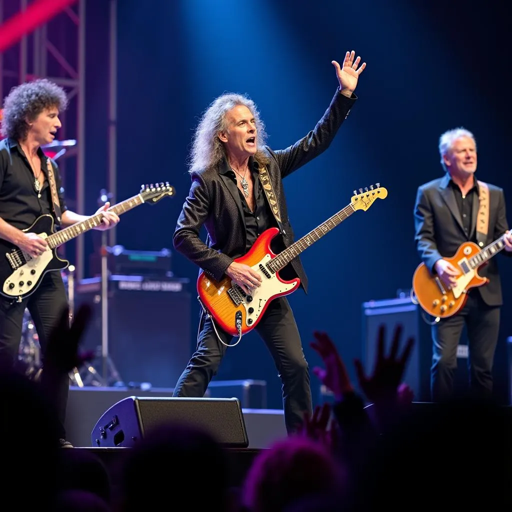 Aerosmith rocking the stage during their 2019 US tour