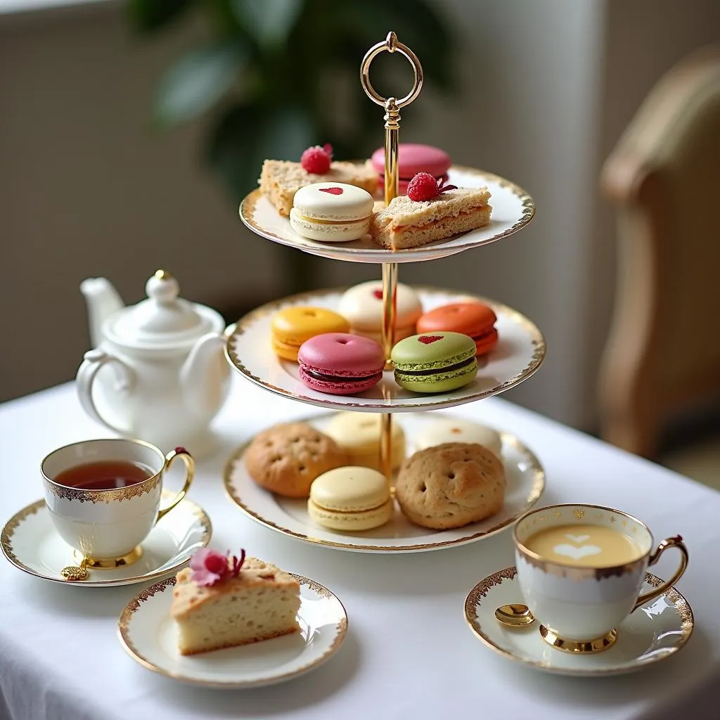 Afternoon tea spread on Brigit's Bakery bus