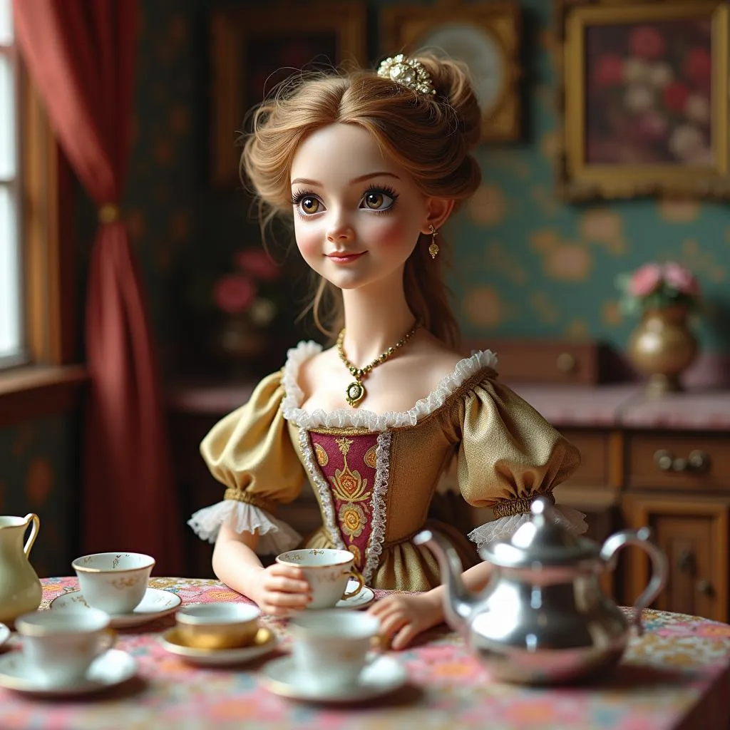 Felicity Merriman hosting a tea party