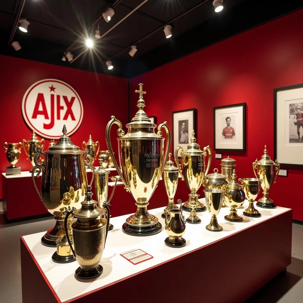 Ajax museum with trophies on display