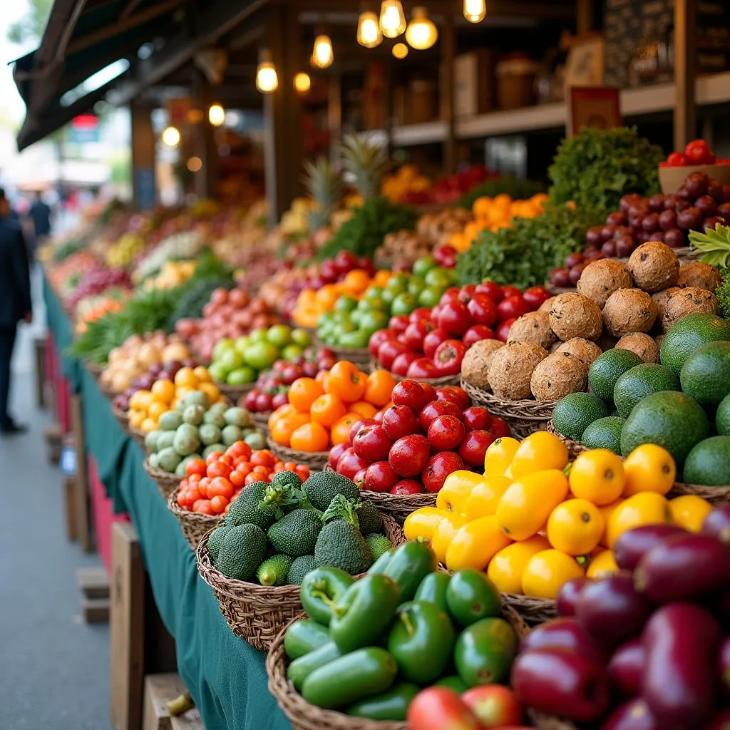 Fresh produce at a vibrant Australian food market