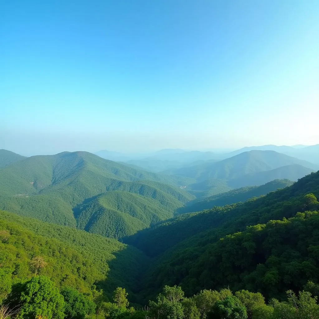 Panoramic view of the rolling Ayodhya Hills in Purulia