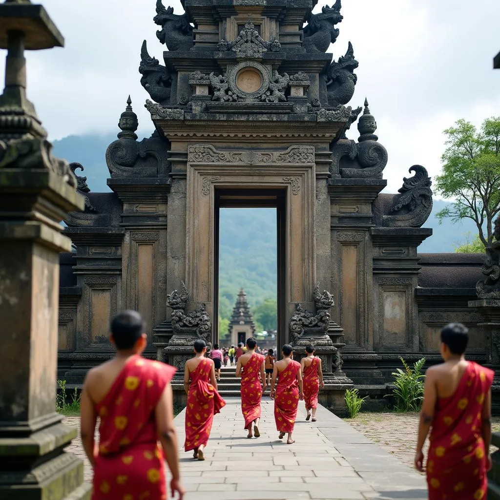 Traditional Balinese temples and culture