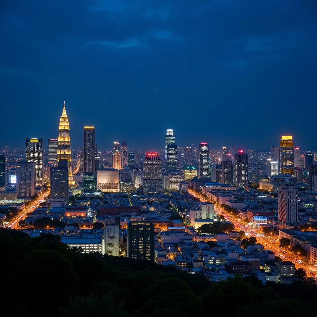 Bangkok and Pattaya cityscape at night