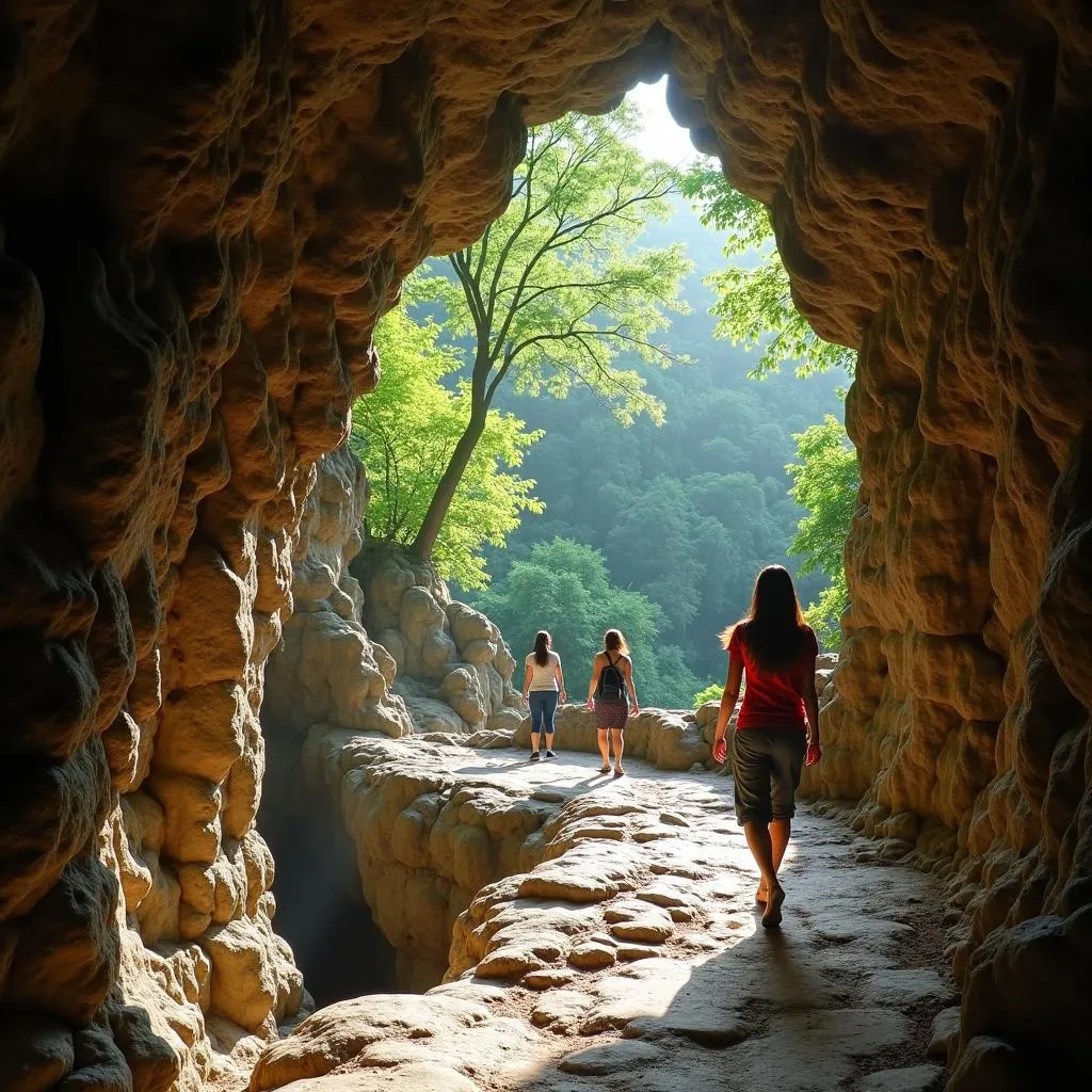 Spectacular stalactite and stalagmite formations inside Borra Caves, a popular attraction in Araku Valley, India