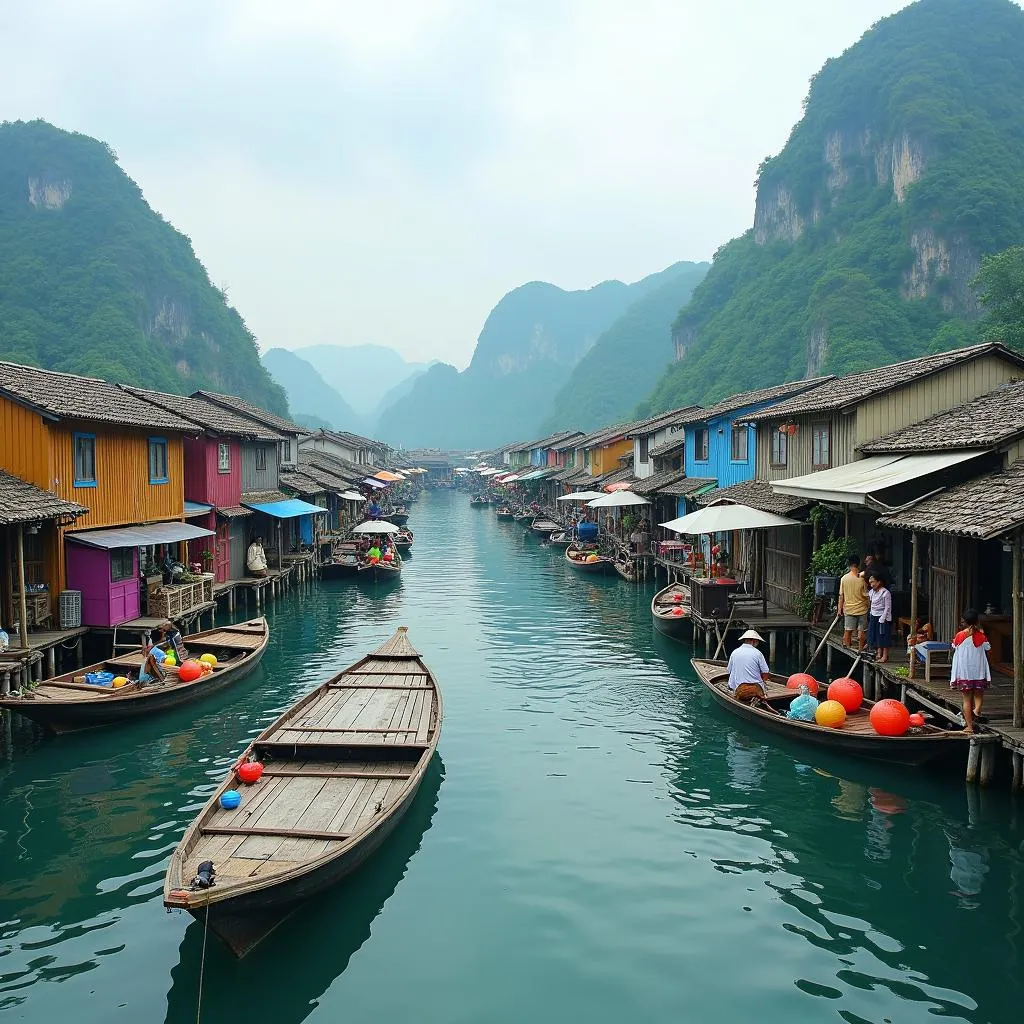 Life in a Cat Ba floating village