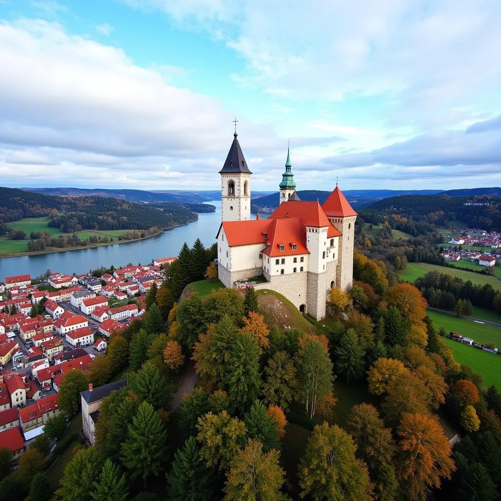 Panoramic View of Cesky Krumlov Castle