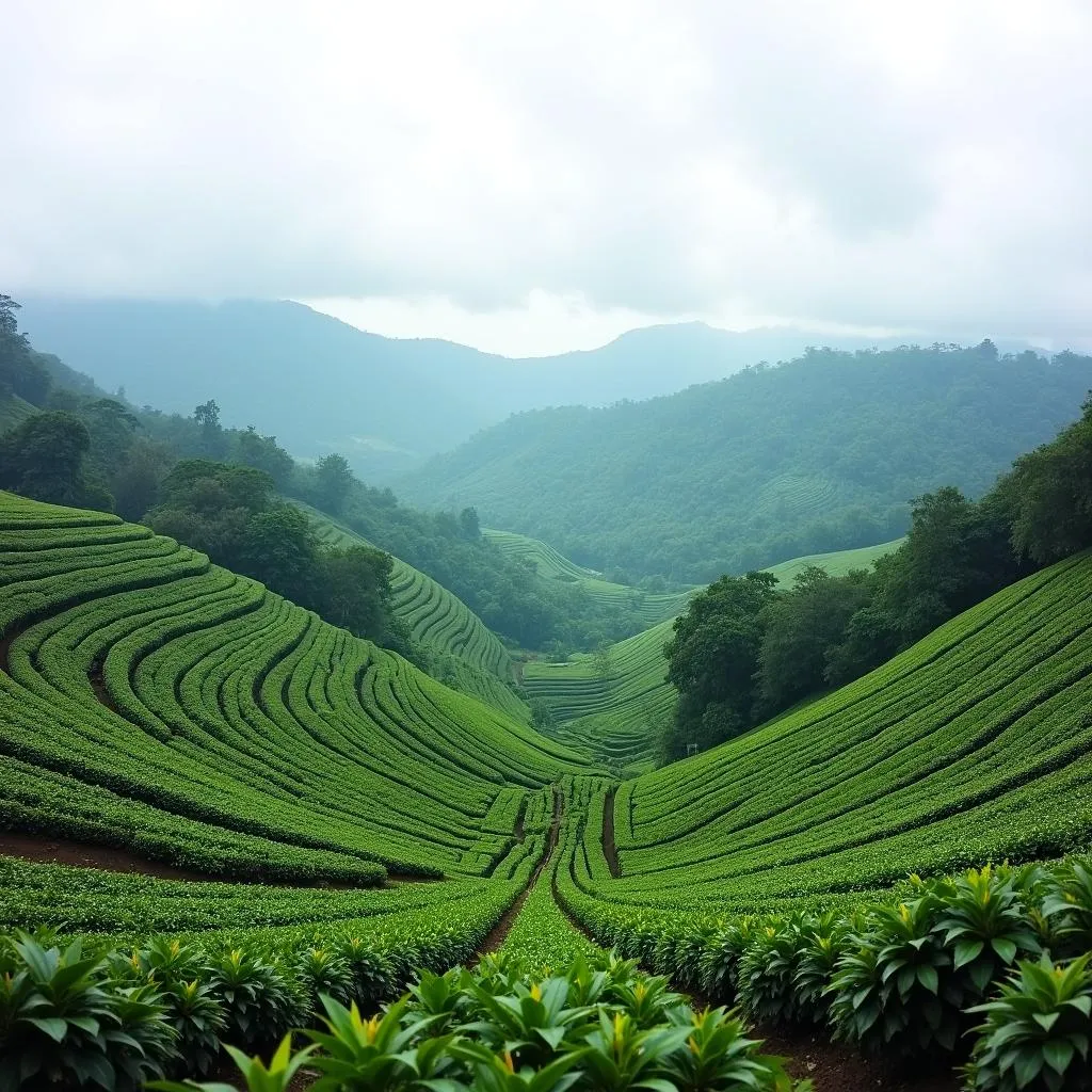 Scenic view of a coffee plantation in Chikmagalur