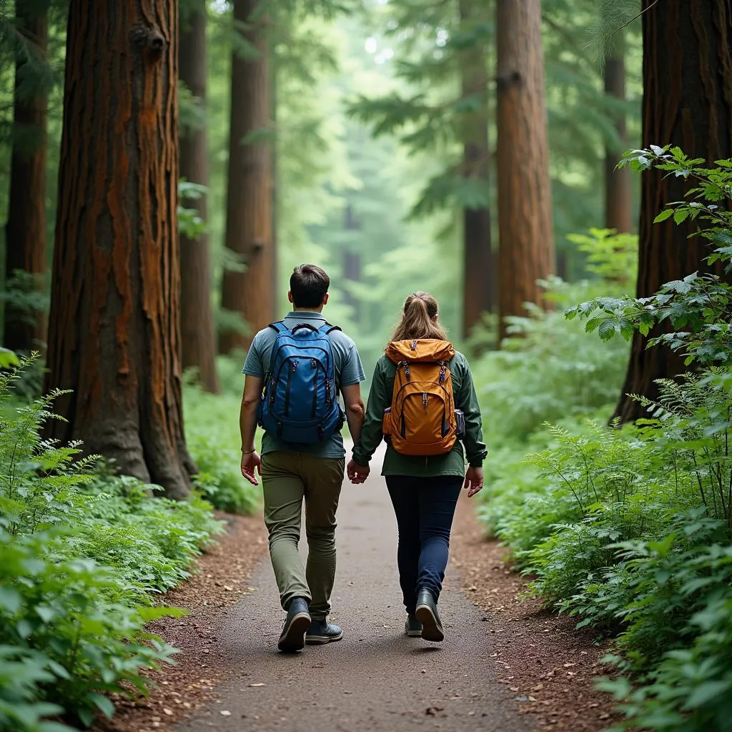 Couple Hiking the Kumano Kodo Trail