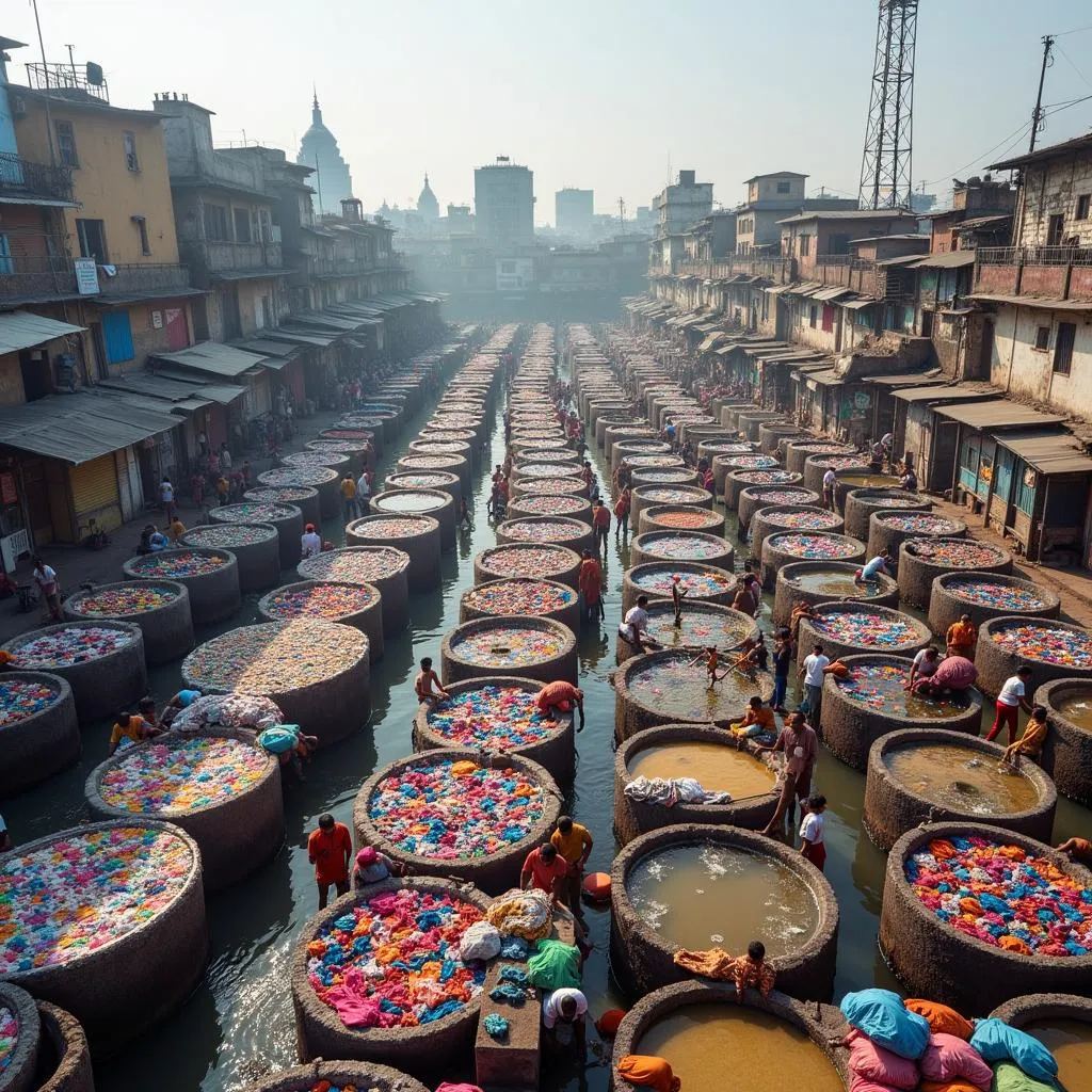 Dhobi Ghat, an open-air laundry in Mumbai