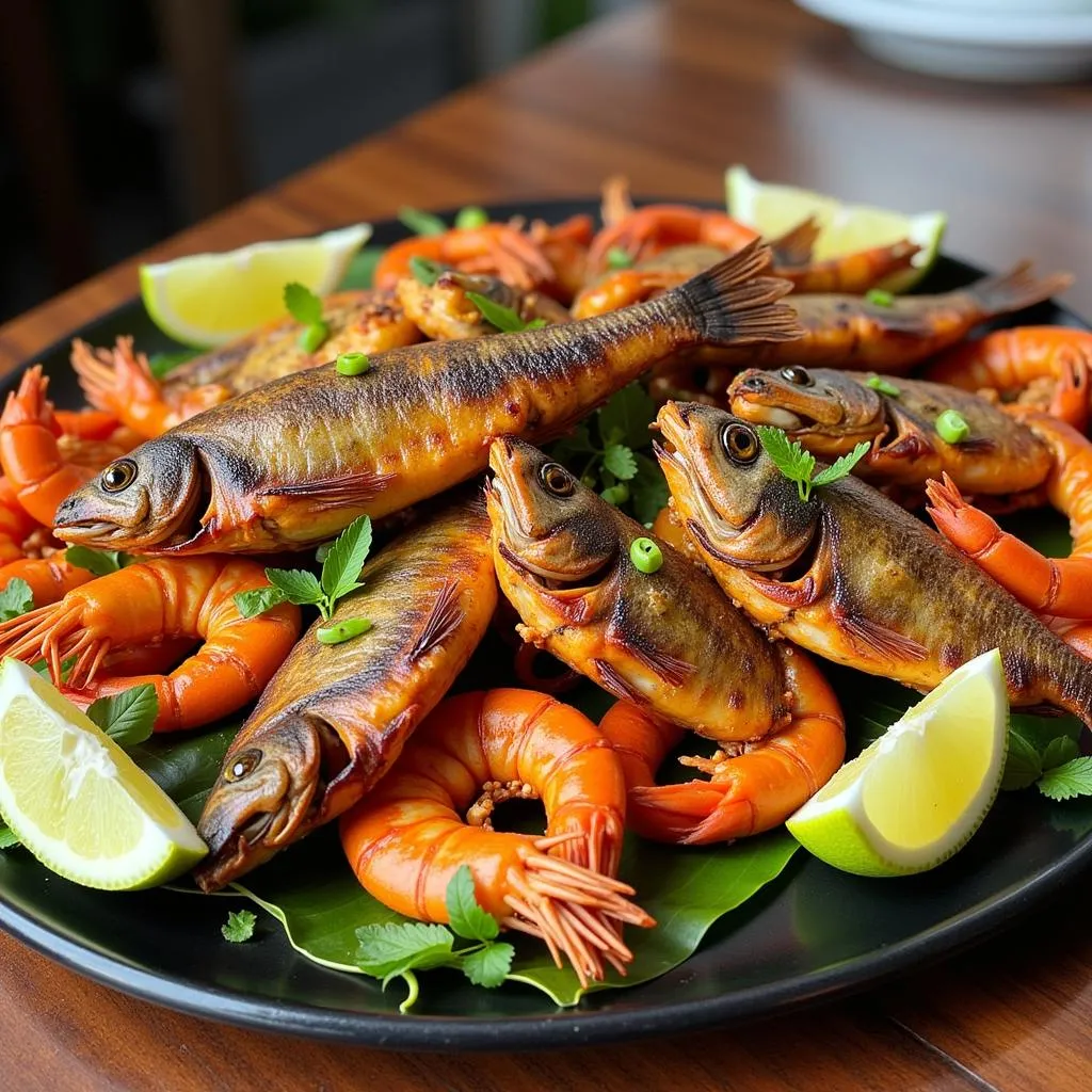 A platter of fresh seafood delicacies in Digha