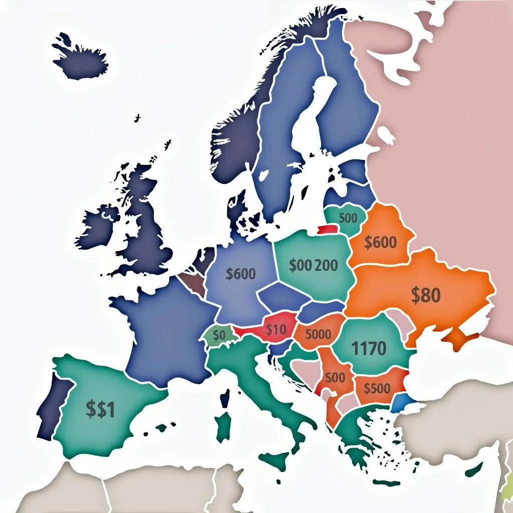 Europe Trip Cost Map