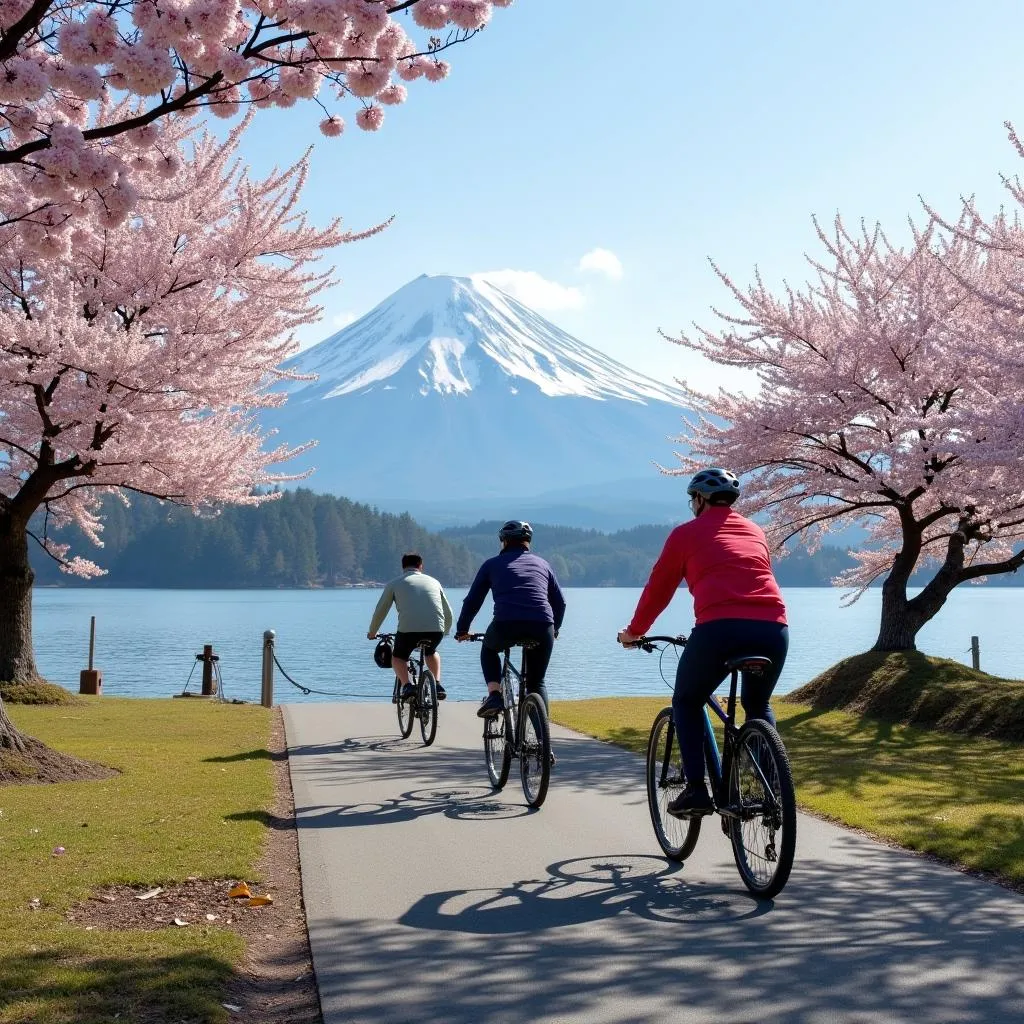 Cycling around Fuji Five Lakes