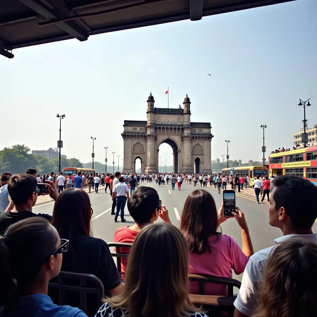 Gateway of India seen from a Mumbai Bus Tour