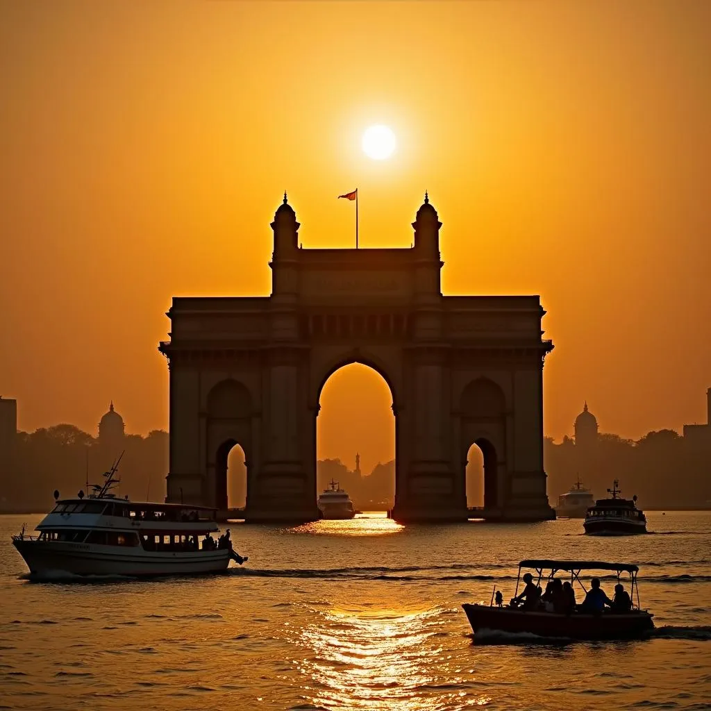 Sunset at the Gateway of India