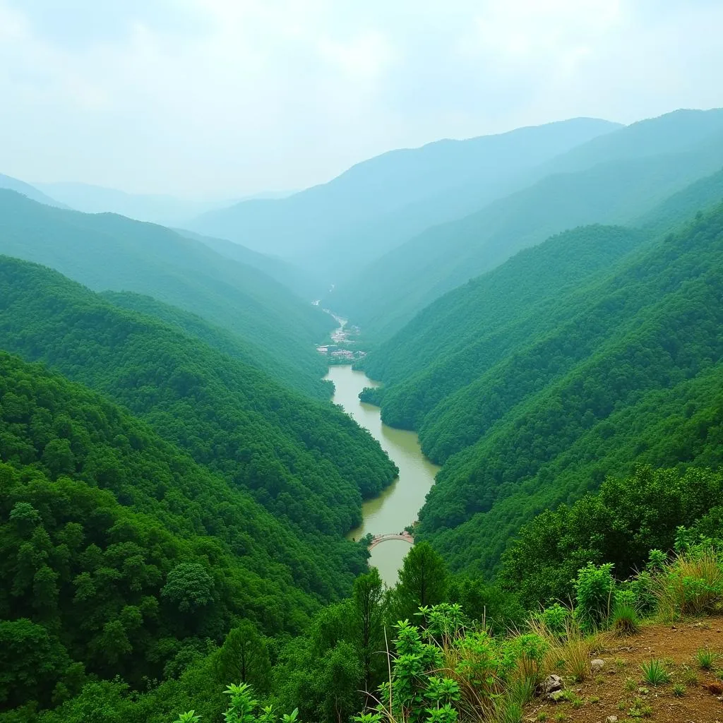 Panoramic view of Ghatshila's lush green landscapes and rolling hills