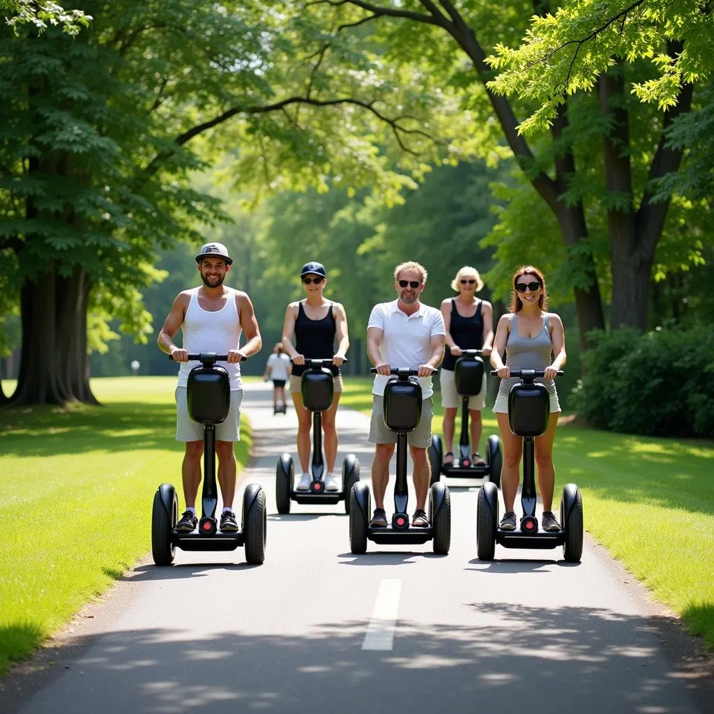 Group of tourists enjoying a Golden Gate Park Segway tour