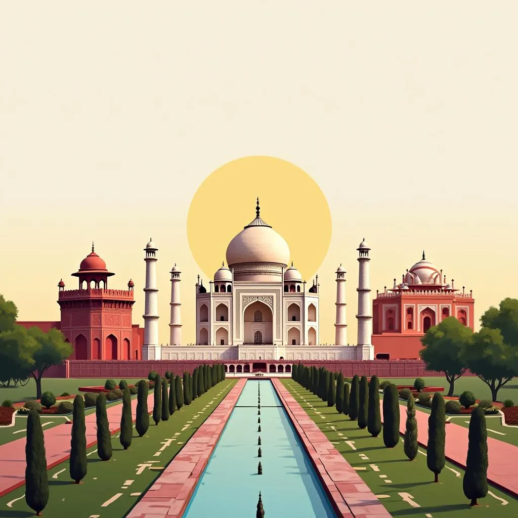 Golden Triangle India landmarks: Taj Mahal, Red Fort, Hawa Mahal