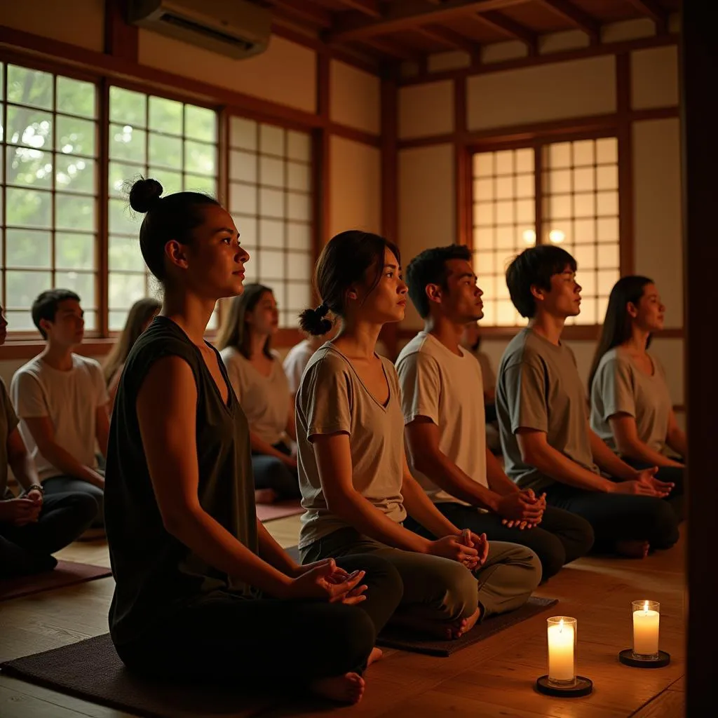 Group Meditation at a Japanese Monastery