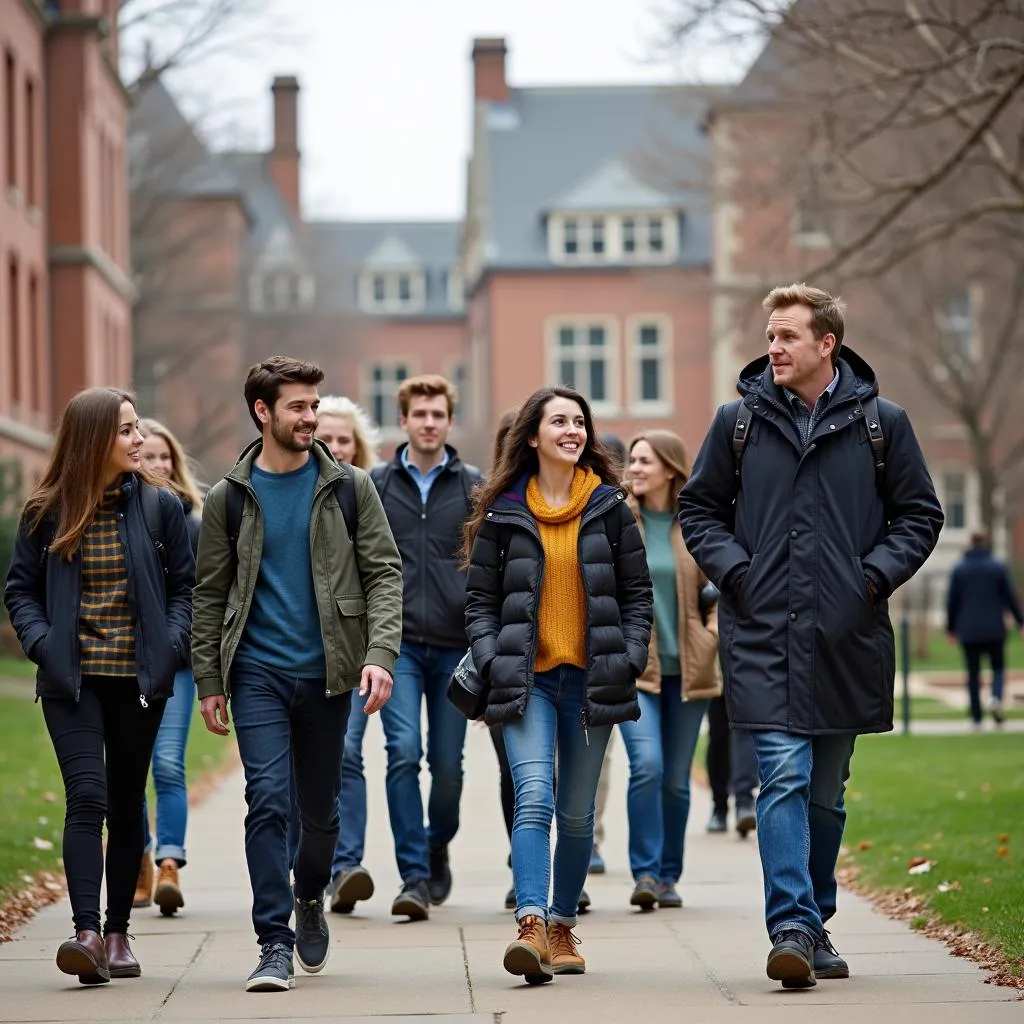 Group of Students on a Yale Walking Tour