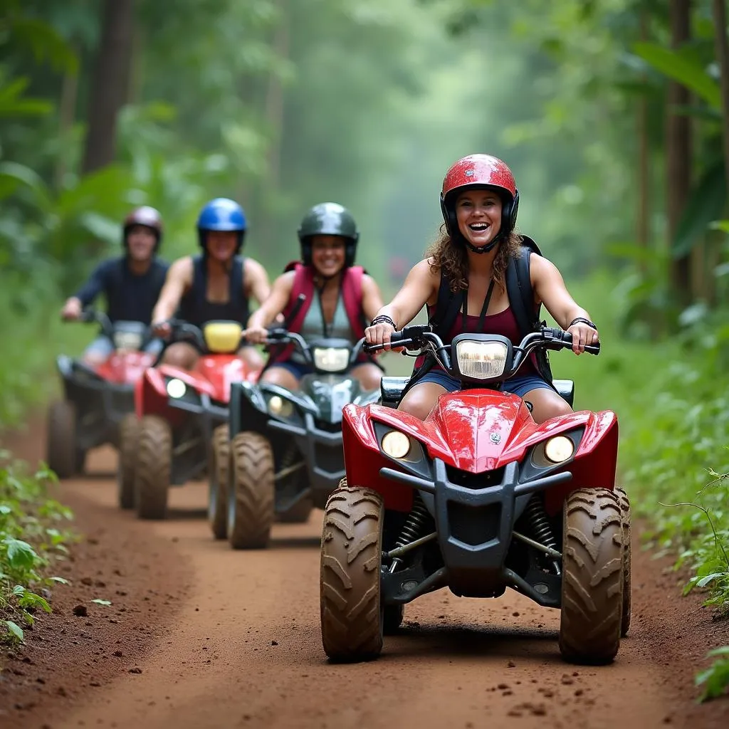 Group of tourists enjoying a Guanacaste ATV tour