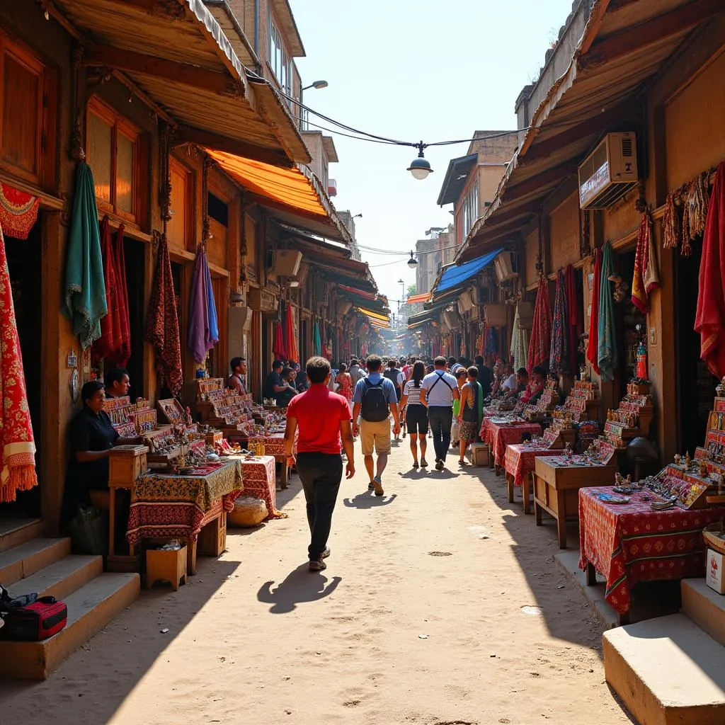 Hampi Bazaar Street Scene