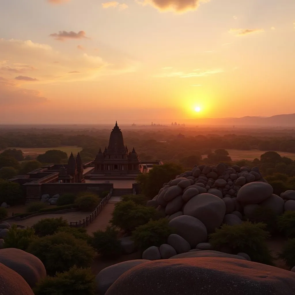 Hampi Landscape at Sunset