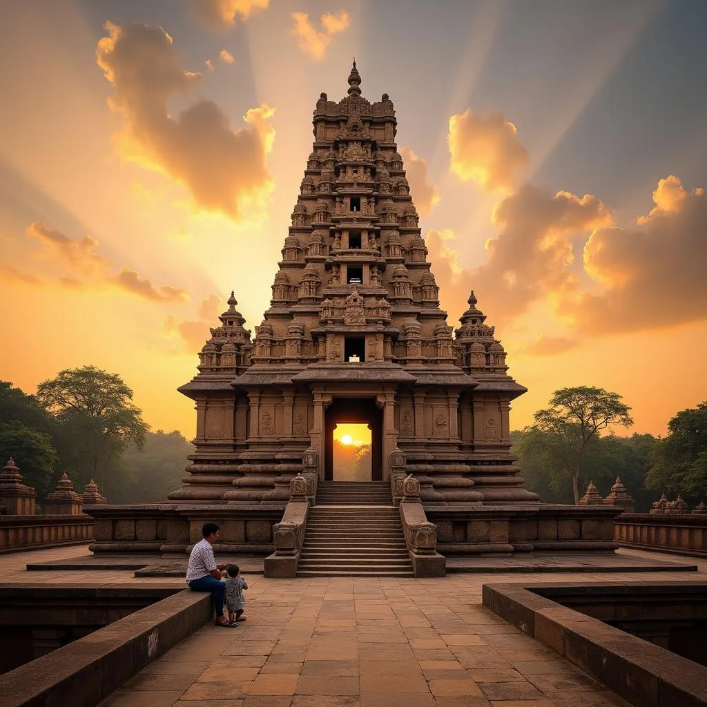 Ancient Virupaksha Temple Ruins in Hampi, India