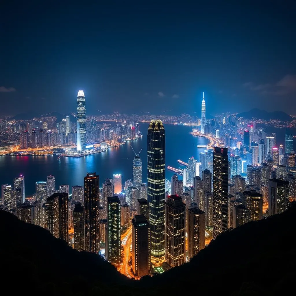 Hong Kong Skyline Night View