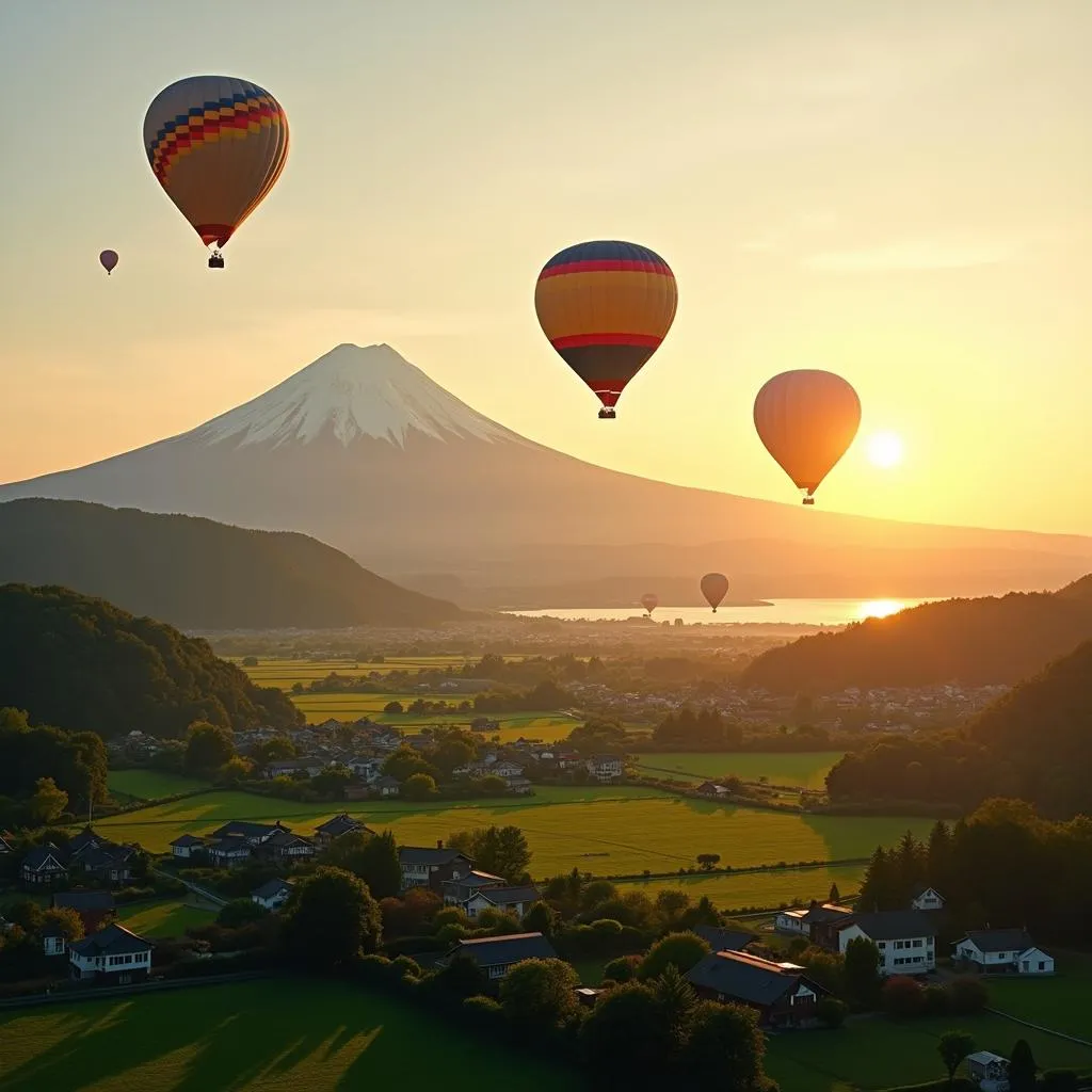 Sunrise Hot Air Balloon Ride over Mount Fuji