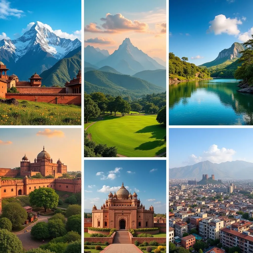 Diverse travel destinations across India