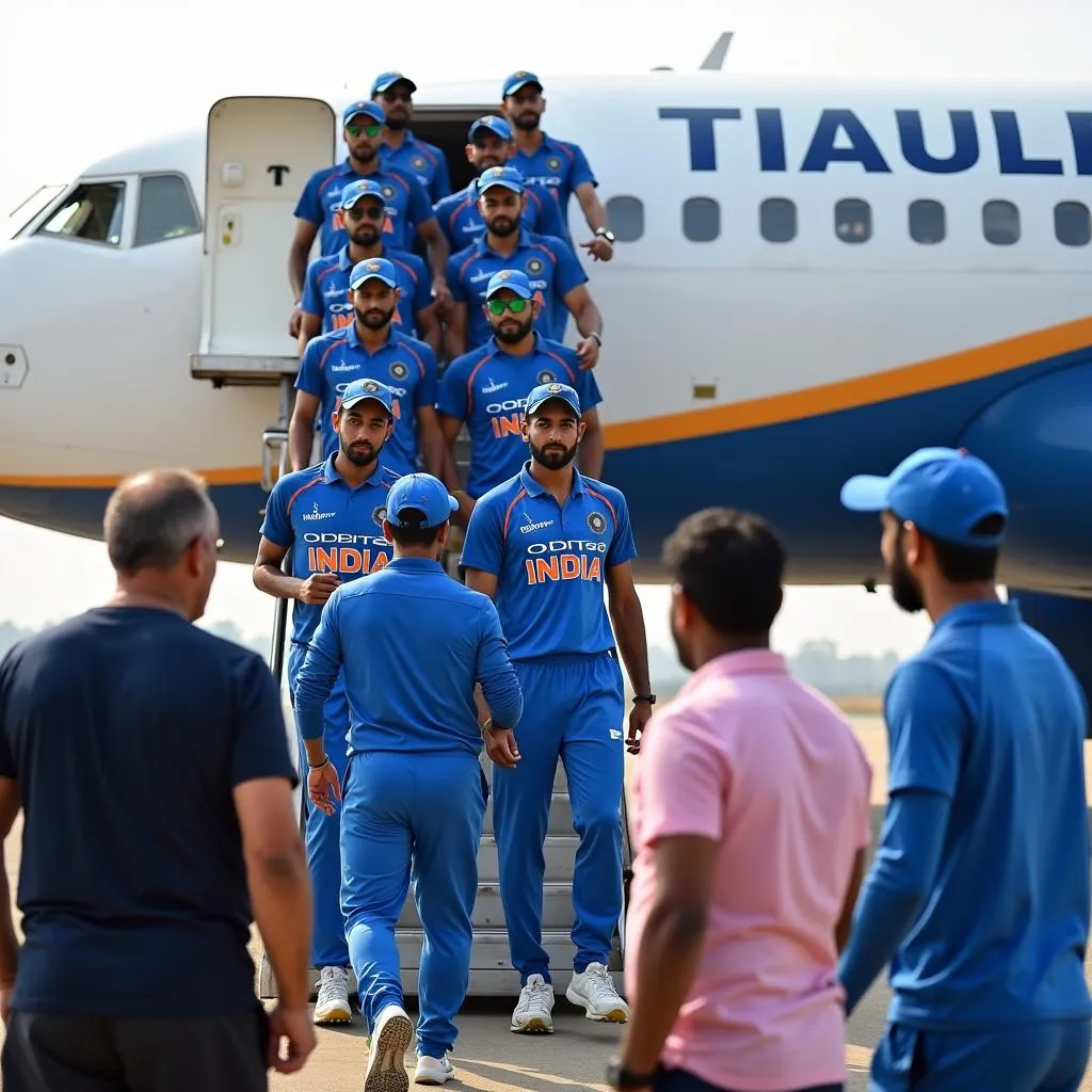 Indian cricket team arriving in Sri Lanka