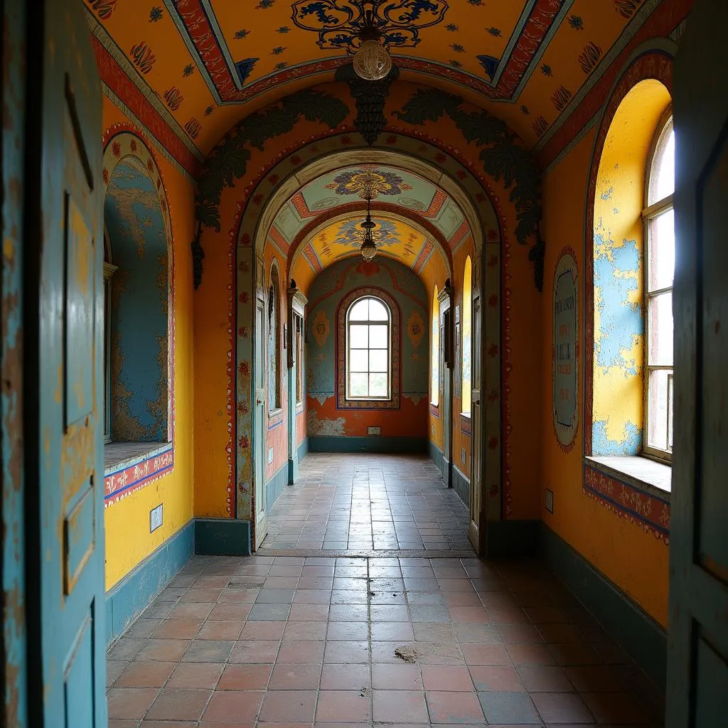 The ornate interior of the Italian Chapel on Lamb Holm, Orkney