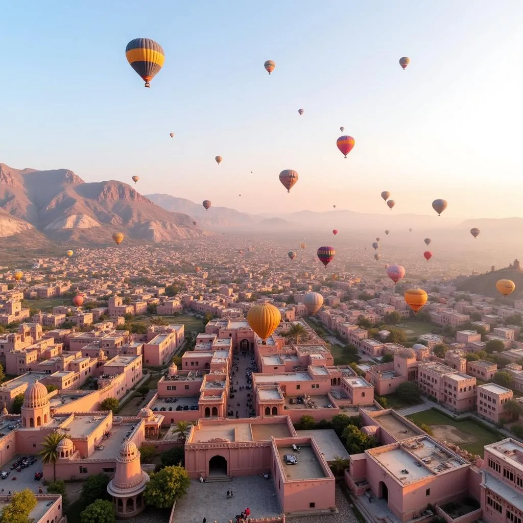 Hot Air Balloon Over Jaipur