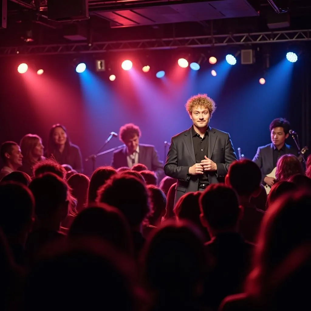 James Acaster performing stand-up comedy in Tokyo, Japan