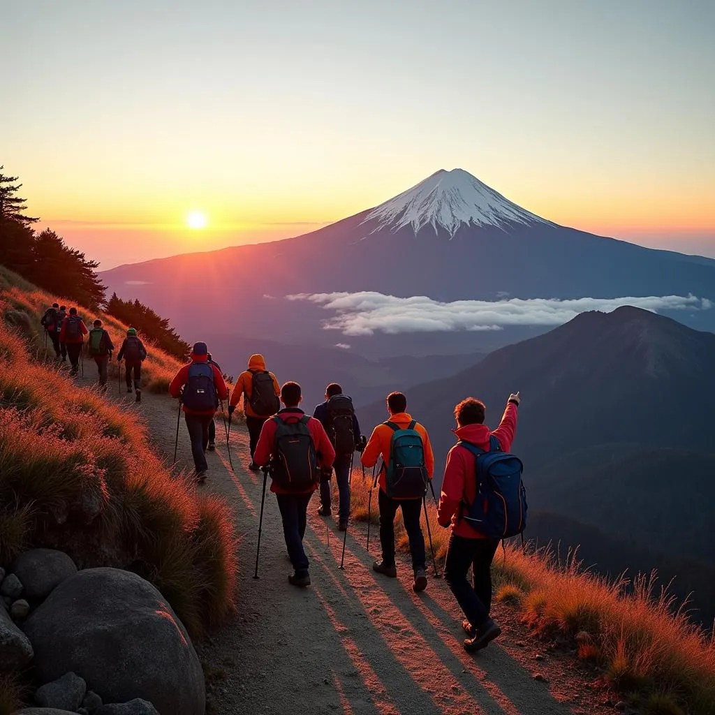 Group Hiking Mount Fuji with Experienced Guide