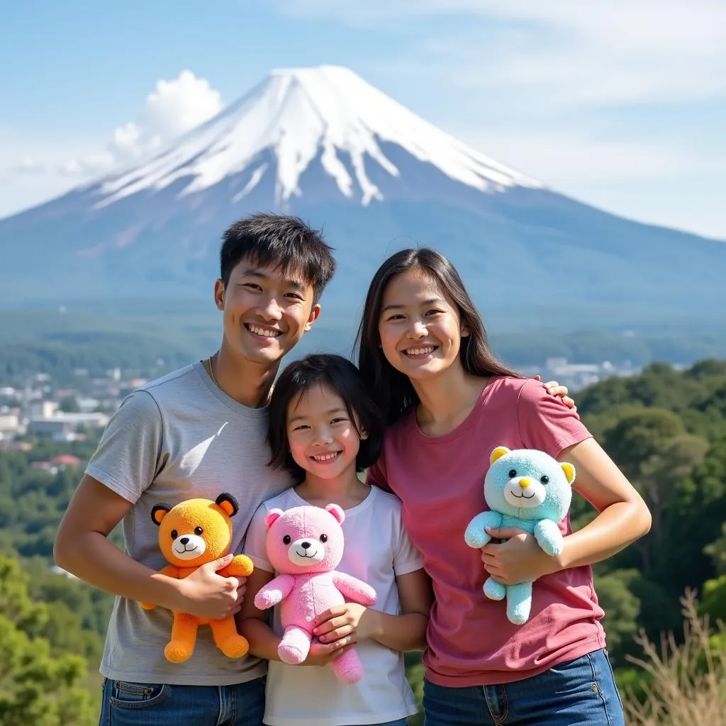 Family enjoying their Japan tour